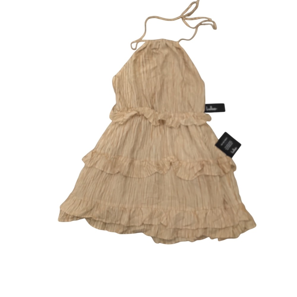 Lulus Ruffled Mini Dress‎ Halter Neck Sleeveless Party Cocktail Dress XS